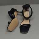 Coutgo Women's One Strap Heeled Sandals Square Open Toe Stiletto Heels Ankle Buckle Strap Summer Pump Shoes 8 ½