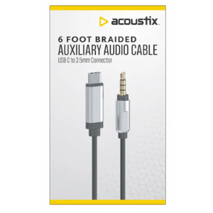 Acoustix 6 Foot Braided Auxiliary Audio Cable