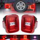 Led Tail Lights Kit for 87-95 J'eep Wrangler YJ, 1997-2006 TJ, J'eep CJ5 CJ7 CJ8 Red Led Brake Turn Signal Lights & White Reverse Light License Plate Lamps Red Lens Tailight Assembly