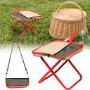 Charunee Mini Easy Carry Outdoor Chair Mountaineering and Hiking, New Lightweight Portable Stool with Carrying Bag, Pocket Chair for Gardening and Beach Hiking Fishing,Foot Stool to 330lb