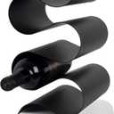 Wine Rack Countertop, Freestanding Creativity Modern Small Wine Holder, Tabletop Wine Stand for Kitchen Wine Bar Inside Cabinet, Pantry Decor-5 Bottle (Black)