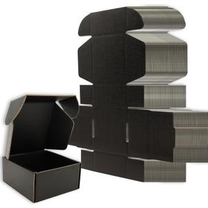4x4x2 inches Small Shipping Boxes Set of 100 - Black Mailer Corrugated Cardboard Boxes for Shipping Packaging Mailing Products