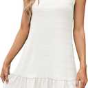 Naggoo Summer Dresses for Women 2025 Flowy Tank Dress Sundresses Swimsuit Coverup White (White, M)