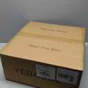 Wood Caged Ceiling Fans with Lights and Remote,Farmhouse Flush Mount Ceiling Fan with Light, Rustic Ceiling Fans Low Profile Bladeless Wooden Fandelier for Bedroom,Dining Room,Kitchen(Natural) (Gold)