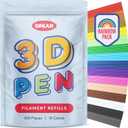 300 x ORKAN 3D Pen Filament Refills | Only Compatible with The 3Doodler Start+ | 15 Rainbow Colors | 6" x 2.5mm PCL Eco-Filament Strands | Safe for Kids | Only for 3Doodler Start+ 3D Pen