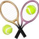 6sets Mini Tennis with Prop Miniature Ball and Random Rackets Accessory Sports Doll Balls Equipment Garden of Topper Kit Fairy Decorative Model House for Decoration (Random Color)