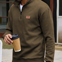 URRU Men's Quarter Zip Pullover Sweatshirt Mock Neck Long Sleeve Sweater Slim Fit Casual Polo Sweaters XL