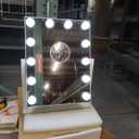 Vanity Makeup Mirror with Lights,3 Color Lighting Modes Detachable 10X Magnification Mirror Touch Control,360Rotation, White (14.6Inch)