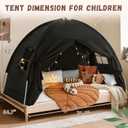 Sherilyn Full Size Bed Canopy Toddler Bunk Bed Tents Dream Tent on Bed Privacy Space Blackout Kids Sleeping Tents Indoor Floor Portable Drafty Playhouse for Boys Girl Birthday House Gift