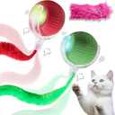 NVTED 2 PCS Interactive Cat Toys for Indoor Cats, Fast Rolling on Carpet Flash and Motion Activated Cat Balls for Bored Indoor Cats