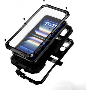 Lunivop for iPhone 16 Plus 6.7" Case Metal Heavy Duty Military Black