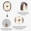 Wood Wall Clock Decorative for Living Room Decor 14 Inch Modern Design - Quiet Battery Operated Wall Clock Non Ticking Analog Quartz Movement, for Farmhous,Kitchen,Bedrooms, Small