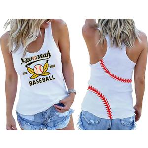 Women Baseball Tank Tops Game Day Sleeveless Tops Baseball Heart Graphic Tee Vest Casual Softball Mom Tee Tops