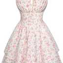 Scarlet Darkness Floral Corset Dress for Women Ruffle Mini Dress Summer Sundress XXL