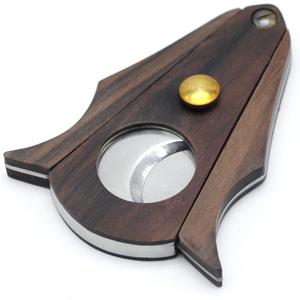 Cigar Cutter Lock System Wood Stainless Steel Double Cut Blade Cigar Guillotine Cutter in Gift Box