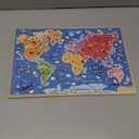 Montessori Mama World Map Wooden Puzzle, Continents and Oceans Puzzles for Kids Ages 4-6. Perfect Educational Toys for 4 Year Old Including Global Landmarks, Animals and Marine Life