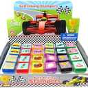 TINYMILLS 24 Pcs Race Car Assorted Stamps for Kids Self Ink Stamps Race Car Birthday Party Favors, Racing Theme Goody Bag Fillers