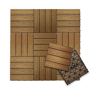 NewTechWood UltraShield Naturale 1 ft. x 1 ft. Quick Deck Outdoor Composite Deck Tile in Peruvian Teak (10 sq. ft. Per Box)