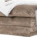 Electric Heated Blanket Flannel & Sherpa 72"x84" Full Size - 4 Heat Levels, 10H Auto Shut Off, Fast Heating, Cozy and Comfortable, Warm Gifts, Machine Washable - Brown