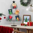 MorningRo Metal Christmas Card Holder Tree 19.7'' H Xmas Card Display Spiral Photo Holder Decorative Tabletop Photo Display Rack Spiral Tree for Holiday Party Picture Table Gift, Gold