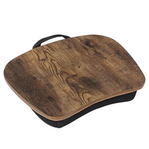 SONGMICS Lap Desk, Bed Tray, Laptop Table with Handle, Cushion, 12.6 x 15.7 x 3.1 Inches, Rustic Brown 