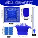 Bonuci 72 Pcs Blue Spirit Wear Man Accessories Items Bulk Team Spirit Week Field Day Camp Spirits Color War Accessories Fake Mustache Crazy Hair Wig Bandana Tattoo Noisemaker Eye Black