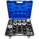 37Pcs Pull and Press Sleeve Kit, Bushing Press Kit for Most Engine Cars Vehicles, Universal Seal Bearing Bushing Removal Installation Tool Kit 4 Pulling Spindles with Nuts Case