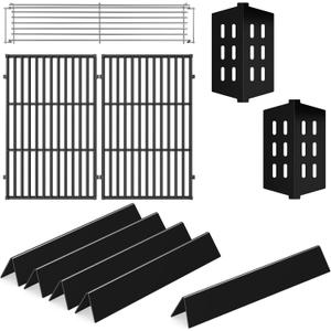 Grill Parts for Weber Genesis 300 Series with Front-Mounted Control, Fits Weber Genesis E310 E320 E330 Series, Grill Grates 7524 + Flavorizer Bars 7621 + Heat Deflector 7622 + Warming Rack 65054