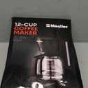 Mueller 12-Cup Drip Coffee Maker - Borosilicate Carafe, Auto-Off, Reusable Filter, Anti-Drip, Keep-Warm Function, Clear Water Level Window Coffee Machine, Kitchen Essentials & Accessories