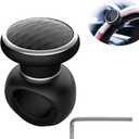 Steering Wheel Knob Spinner - Universal Non-Slip Fit, ABS & Premium Silicone Finish Suicide Knob with Metal Ball Bearing - Ideal for Cars, Trucks, Boats etc(Black)