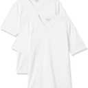 Amazon Essentials Men's V-Neck Short-Sleeve T-Shirts, Pack of 2 (White, XL)