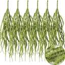 Suncalla 6 Pcs 35 Inch Amaranthus Artificial Flower Hanging Plants Fake Amaranthus Flower Dried Preserved Bleached Wisteria for Wedding Christmas DIY Bouquet Garlands Home Wall Decor (Green)
