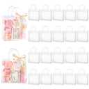Mauproy 20 Pack Clear Plastic Gift Bags with Handles, Party Favor Bags with Ribbons and Tags, Reusable Goodie Tote Bags for Valentine's Day Wedding Baby Shower (9.8” x 9.8” x 3.5")