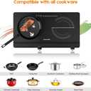 Infrared Double Burner Electric Cooktop - 1800W Portable Stove, Heat-up In Seconds, Countertop Cooktop for Dorm, Compatible with All Cookware