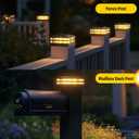 EXCMARK 4x4 Solar Post Cap Lights Outdoor Waterproof 12 Pack Fence Deck Post Lights with High-Brightness LEDs, Dual Light Modes Warm White & Cool White. (Classic Black, 12)