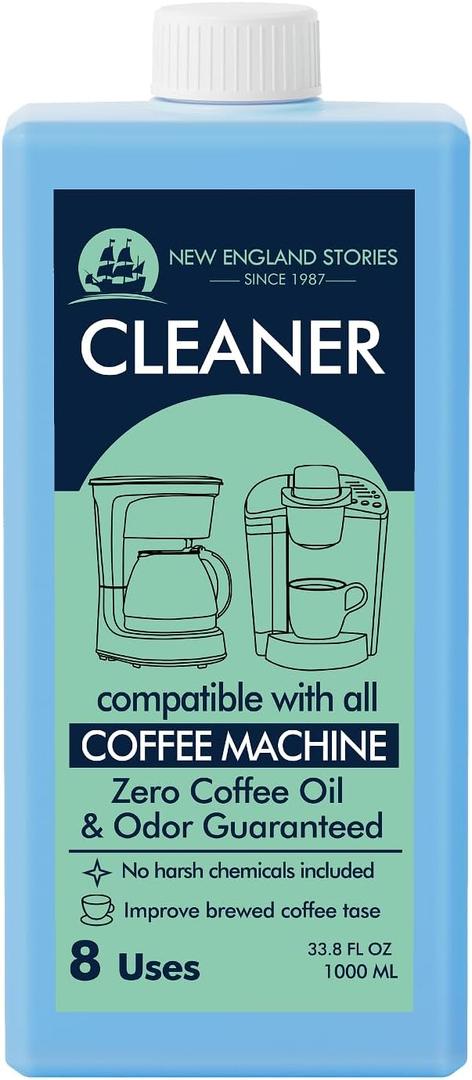 Coffee Machine Cleaner - 33.8oz (8 Uses), Universal Descaling Solution Compatible with Keurig, Nespresso, Delonghi and All Single Use Coffee and Espresso Machines