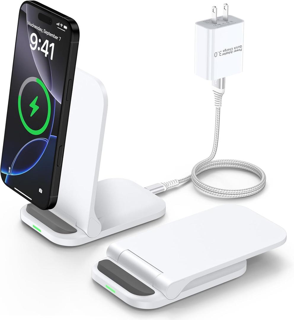 Pixel Wireless Charger Fast Charging Stand for Google Pixel 10a 10 Pro XL Fold 9a 9 Pro XL Fold 8a 8 Pro 7a 7 Pro 6 Pro, Samsung Galaxy S26 S25 S24 S23 S22, 15W Wireless Charging Station Fast Charger (White)
