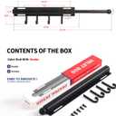 BaiNong 12 inch Valet Rod for Closets Pull Out Closet Valet Rod Slide Out Black Pull Out Clothes Hanger With 4 Hooks