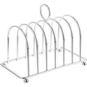 Luxshiny 6 Slice Slot Toast Rack Holder Stainless Steel Toast Holder Stand Breakfast Carry Bread Loaf Stand with Ball Feet and Carry Handle Rectangle Air Fryer Accessories