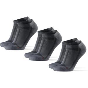 DANISH ENDURANCE Ultra-Comfort Ankle Running Socks - 3 or 5 Pack (Large, Grey/Black)