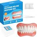 Moldable False Teeth - Silicone Dentures - Men and Veneers Teeth for Women - Upper and Lower Matching Set - Fix Your Smile at Within Minutes - 1PCS - Z