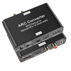 HDMI Audio Extractor - Optical to HDMI ARC, Digital to Analog Converter, SPDIF Optical, RCA L/R, 3.5mm Jack Stereo Audio Out for TV and Sonos Soundbar