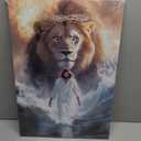 BJYCHG Pictures of Jesus Christ Framed God Lion King Walking on Water Canvas Prints Jesus Christian Painting Religious Artwork Church Office Decor (24L x 16W)