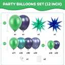 Blue and Green Balloon Arch Kit, Navy Blue Dark Green Balloon Garland Arch Kit with 4D Star Foil Balloon Confetti Balloons for Birthday Party Decor Jungle Safari Graduations
