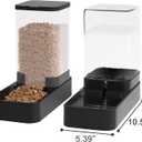 Automatic Cat Feeder and Water Dispenser in Set with Pet Food Bowl,Gravity Dog Waterer and Food Feeder for Small Medium Dog Cat Puppy Kitten Large Capacity(3.3L,Black)