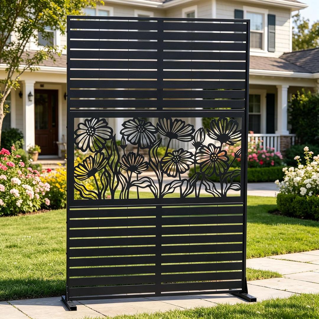 Privacy Fence Screen 6FT Metal
72INx48IN Privacy Fence for Deck Patio Balcony Garden Decorative Outdoor Divider