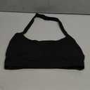 YEOREO Roxanie Women Halter Sports Bra Scoop Neck Removable Padded Open Back Yoga Workout Crop Tank Top, XL, Black