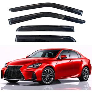 KPY Rain Guards Fit for 2014-2020 Lexus IS200t IS250 IS300 IS300h IS350 IS350F, Out-Channel Window Visors Vent Wind Deflectors 4PC, Car Accessories for 14-20 Lexus is Series