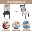 Stretch Dining Chair Seat Covers Set of 6,Dining Chair Slipcovers, Floral Printed Chair Covers,Soft Fabric Washable Upholstered Chair Seat Protector, No Rear Covers for Home Kitchen Dining Room (Whitecherry Blossoms)