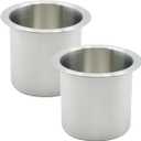 Anxingo 2 Pcs Stainless Steel Cup Holder, Silver Poker Table Drink Holder, Drop-in Cup Drink Holder for Yacht Boats RV Cars and Trucks